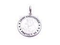 Silver Round St Christopher Pendant 19mm