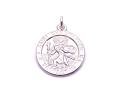 Silver Round St Christopher Pendant 16mm