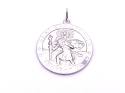 Silver Round St Christopher Pendant 24mm