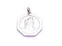 Silver St Christopher 8 Sided Pendant 17mm