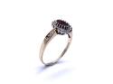 9ct Yellow Gold Garnet & CZ Ring