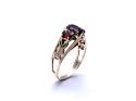 9ct Yellow Gold Garnet 3 Stone Ring