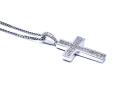 Silver CZ Cross Pendant & Chain