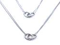 Silver Interlinking Circles Necklet & Bracelet Set