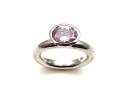 Silver Pink CZ Ring Size N