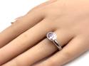 Silver Pink CZ Ring Size N