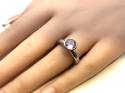 Silver Pink CZ Ring Size O