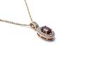 9ct Garnet & Diamond Pendant & Chain