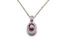 9ct Garnet & Diamond Pendant & Chain