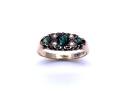 9ct Green Tourmaline & Seed Pearl Ring