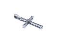 Silver CZ Heart Cross Pendant