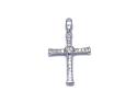 Silver CZ Heart Cross Pendant