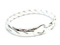 Silver Oval Loop Catch Twisted Bangle