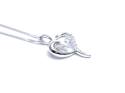 Silver CZ Mum Heart Pendant & Chain