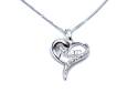 Silver CZ Mum Heart Pendant & Chain