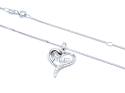 Silver CZ Mum Heart Pendant & Chain