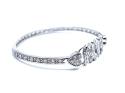 Silver Oval CZ Mum & Hearts Bangle