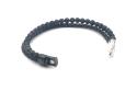 Black Leather & Lava Bead Bracelet Magnetic Clasp