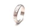 14ct White Gold Patterned Wedding Ring