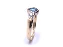 9ct Yellow Gold Blue Topaz & CZ Ring