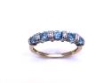 9ct Blue Topaz & Diamond Eternity Ring