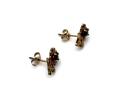 9ct Yellow Gold Garnet Flower Earrings