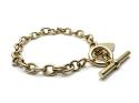 9ct Yellow Gold Heart Toggle Bracelet