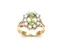 18ct Peridot & Diamond Cluster Ring