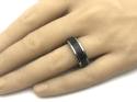 Tungsten Carbide Hammered Black IP Plating Ring