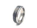 Tungsten Carbide Hammered Black IP Plating Ring