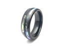 Tungsten Abalone Shell & Black IP Plating Ring