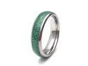 Tungsten Carbide & Malachite Inlay Ring