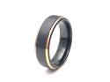 Tungsten Carbide Black Ring Rose Gold IP Plating