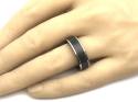 Tungsten Carbide Black Ring Rose Gold IP Plating