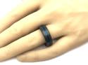 Tungsten Carbide Black & Blue IP Plating Band