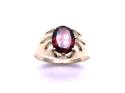 9ct Yellow Gold Garnet Solitaire Ring