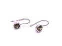 Silver Green CZ Drop Hook Earrings