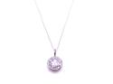 Silver Round Clear CZ Pendant & Chain