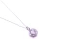 Silver Round Clear CZ Pendant & Chain