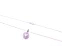 Silver Round Clear CZ Pendant & Chain