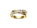 9ct Yellow Gold Diamond Crossover Ring