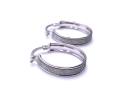 9ct White Gold Glitter Hoop Earrings