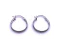 9ct White Gold Glitter Hoop Earrings