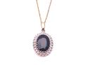 9ct Sapphire & Diamond Pendant & Chain