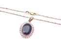 9ct Sapphire & Diamond Pendant & Chain