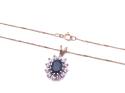 9ct Sapphire & Diamond Pendant & Chain