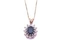 9ct Sapphire & Diamond Pendant & Chain