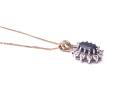 9ct Sapphire & Diamond Pendant & Chain