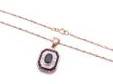 9ct Sapphire & Diamond Pendant & Chain