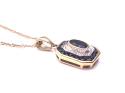 9ct Sapphire & Diamond Pendant & Chain